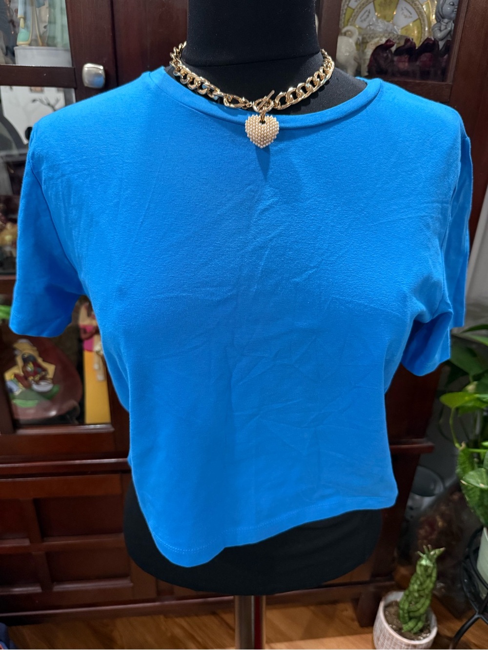 ZARA Blue Women's Short Sleeve Top